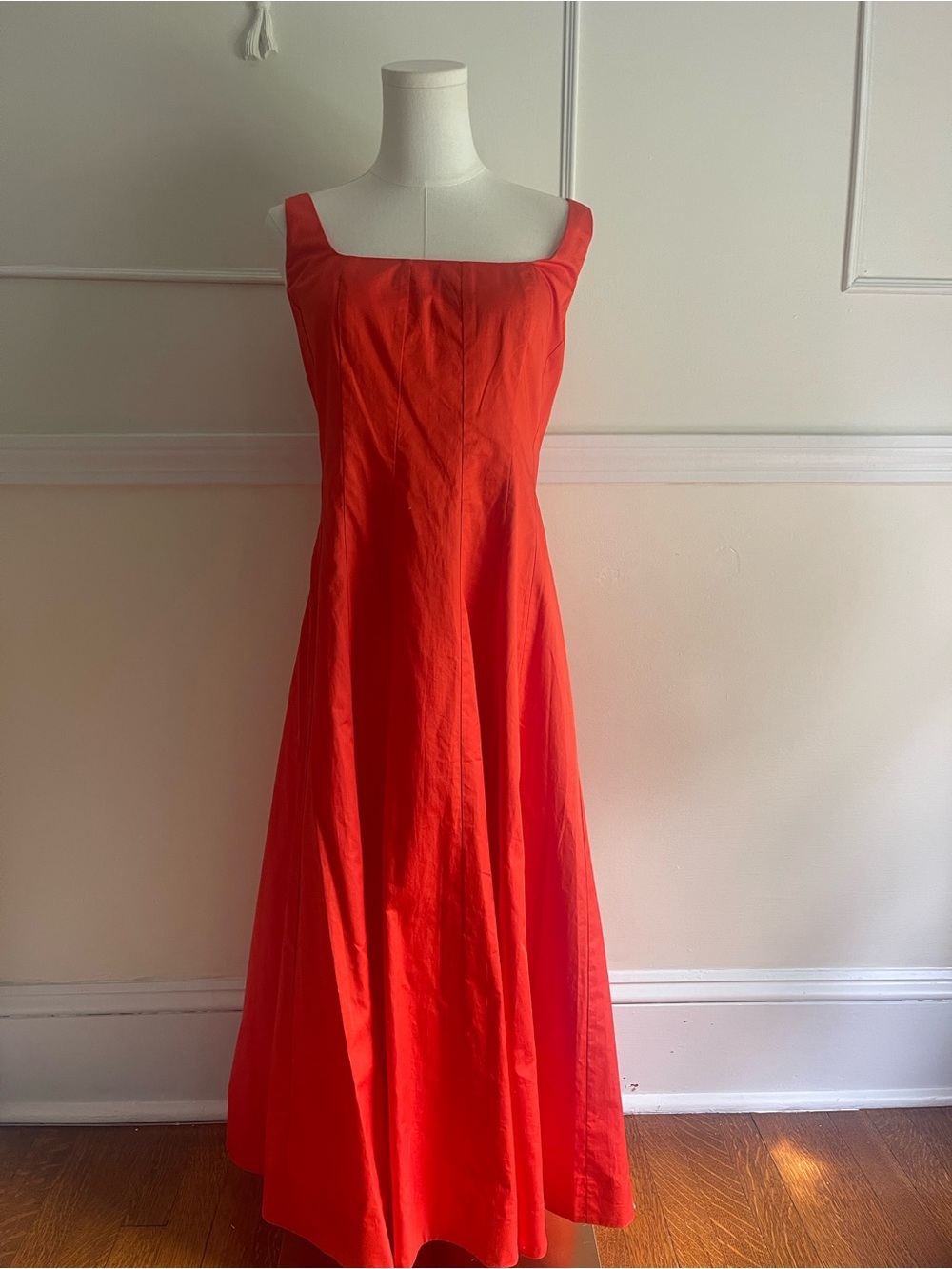 Boden Red Square-Neck Sleeveless Maxi Dress